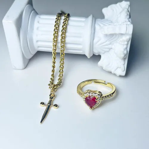 Combo Princess promise® | Anillo Promesa y Pulsera espada + Caja de regalo ✨❤️🔥👑