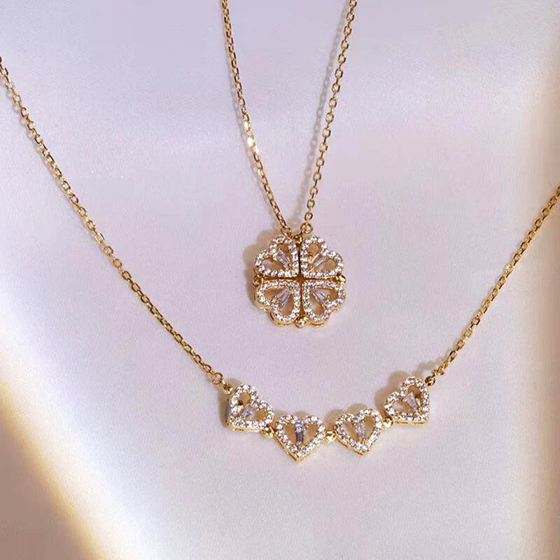 Trébol Enamorado | Collar Trébol y Corazones 🍀❤️🔥