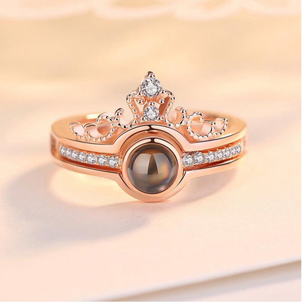 Anillo Te amo 100 idiomas® 2 en 1 | Baño de Oro + Caja Gratis💖✨
