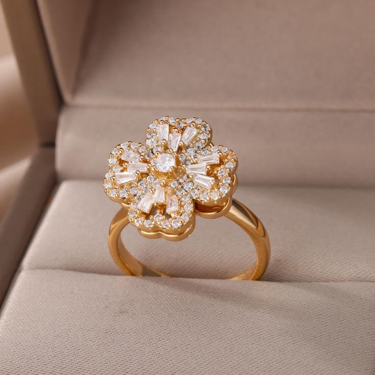 Anillo de Trébol Enamorado® | Anillo Giratorio de Trébol 🍀💎