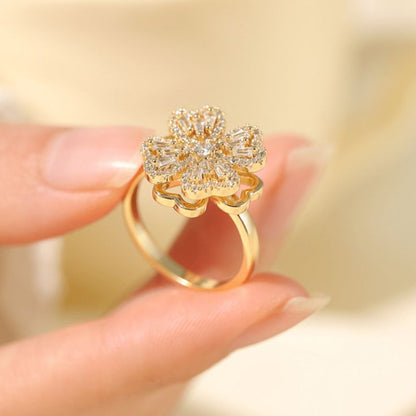Anillo de Trébol Enamorado® | Anillo Giratorio de Trébol 🍀💎