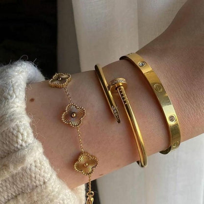 Pulsera Clavo Eterno®| Tipo Cartier + BAÑO EN ORO + Caja de regalo ✨💗