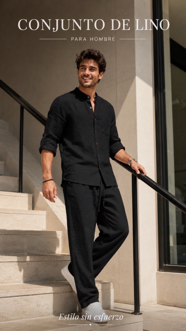 Conjunto Estilo Lino® Hombre | Camisa + Pantalón que no se arruga 👕