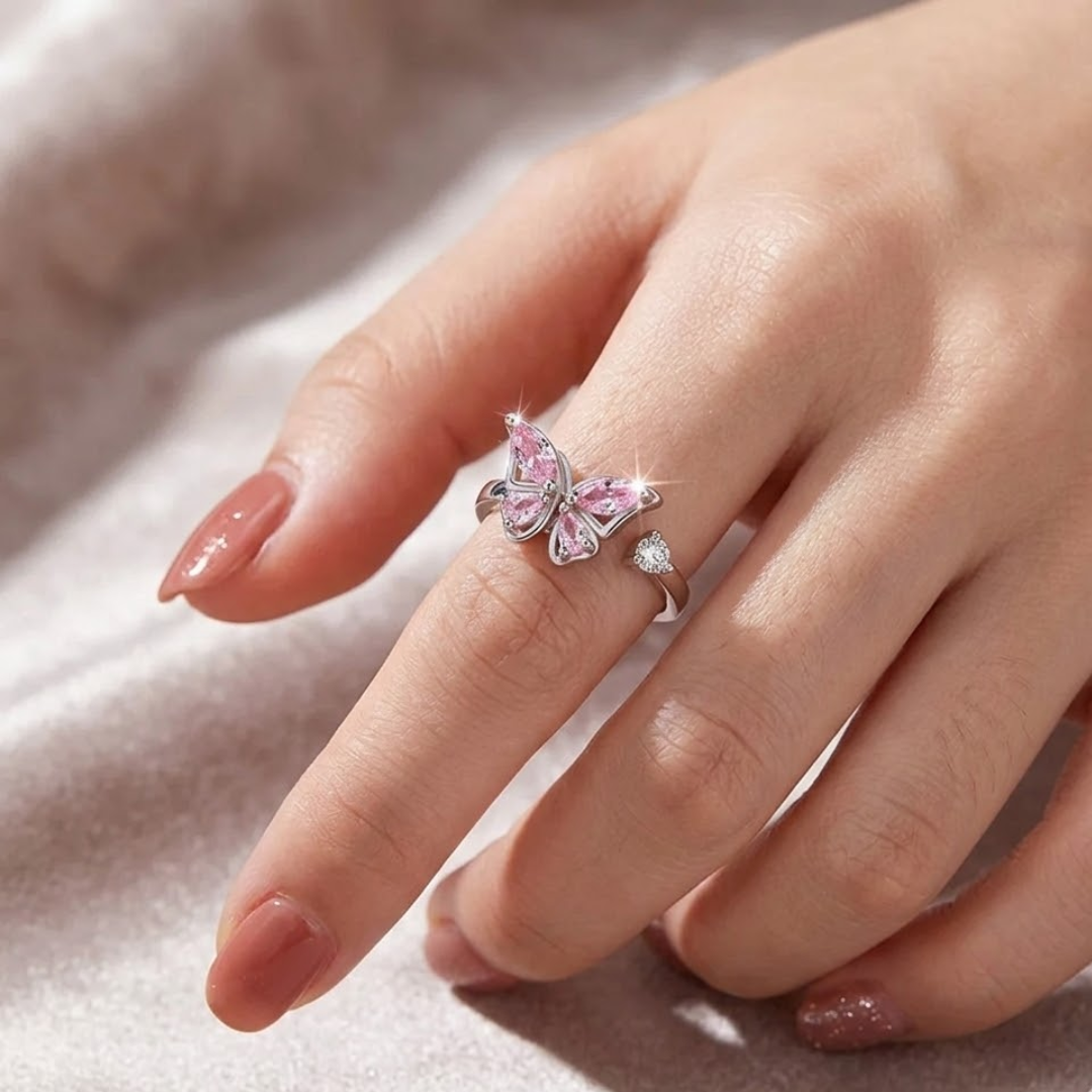 Anillo Mariposa Giratorio | Brillo Efímero✨🌸