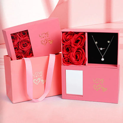 Caja de Lujo Flores Rosas Eternas
