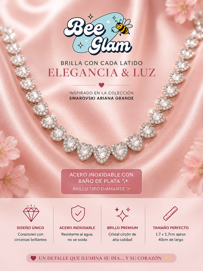 Collar Diamond Hearts® | Collar Corazones + Caja de regalo 💎💗✨