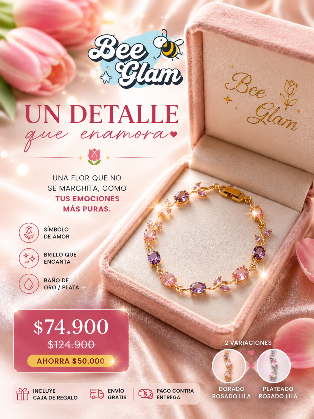 Pulsera Tulipán® | Tulipanes de Sueño + Caja GRATIS 🌸✨