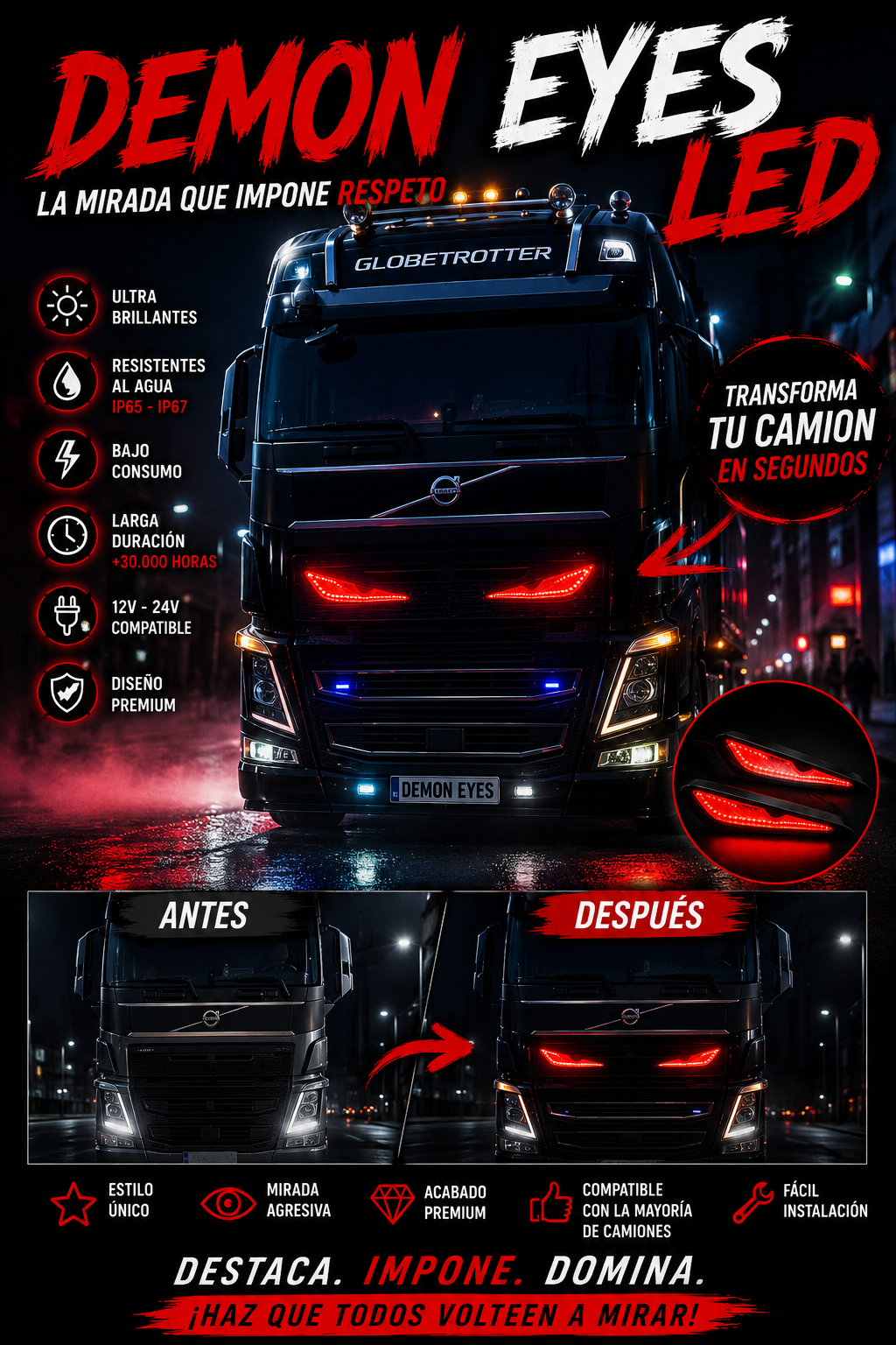 😈 Demon Eyes™ LED | La mirada que impone respeto