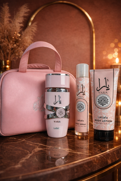Set Yara® | Loción + Crema + Spray + BOLSO DE LUJO🌸✨