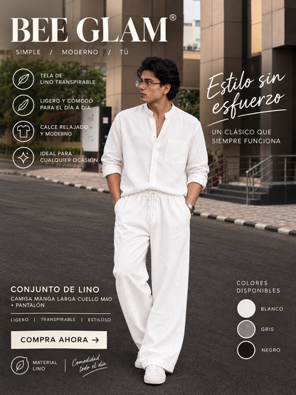 Conjunto Estilo Lino® Hombre | Camisa + Pantalón que no se arruga 👕