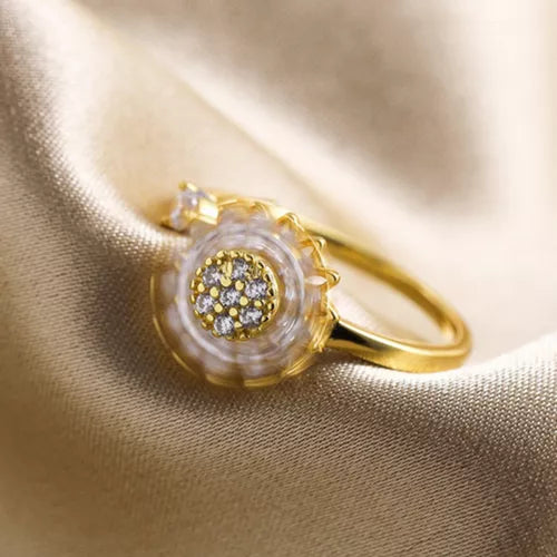 Anillo de Girasol Giratorio® | Baño de Oro + Caja de regalo 🌻