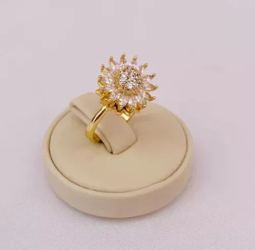 Anillo de Girasol Giratorio® | Baño de Oro + Caja de regalo 🌻