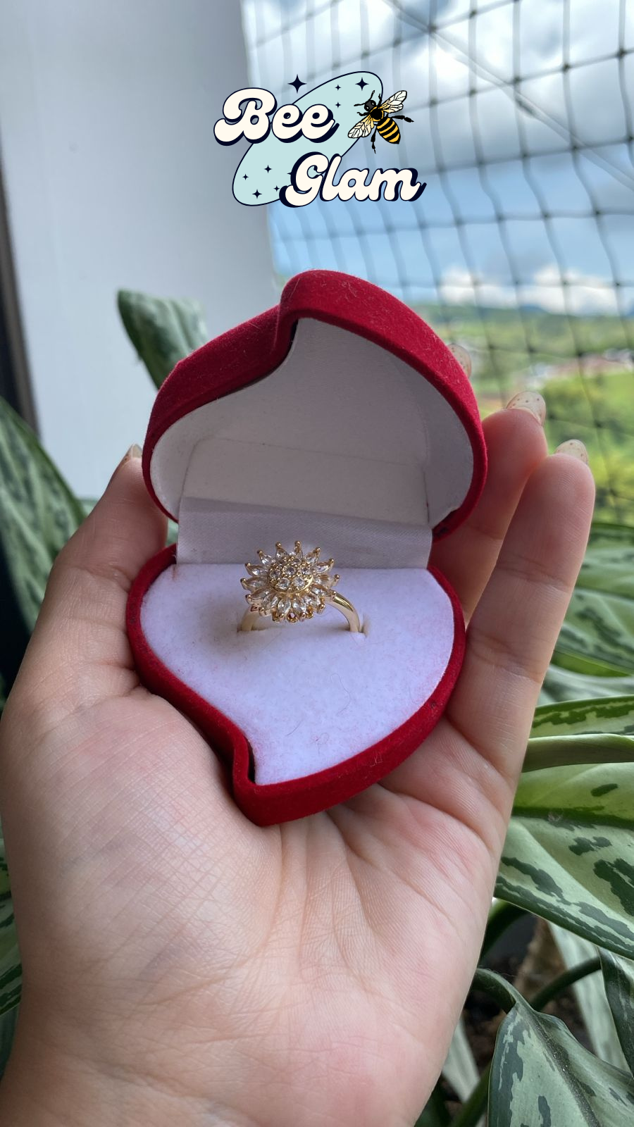 Anillo de Girasol Giratorio® | Baño de Oro + Caja de regalo 🌻