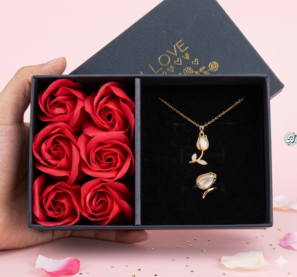 Set Tulipan + Caja rosas | Rose Love✨🌷