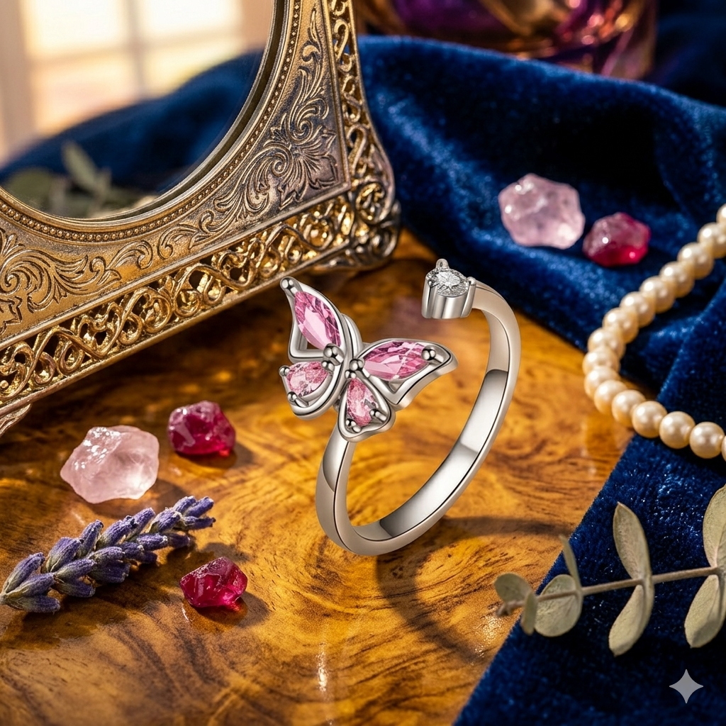 Anillo Mariposa Giratorio | Brillo Efímero✨🌸