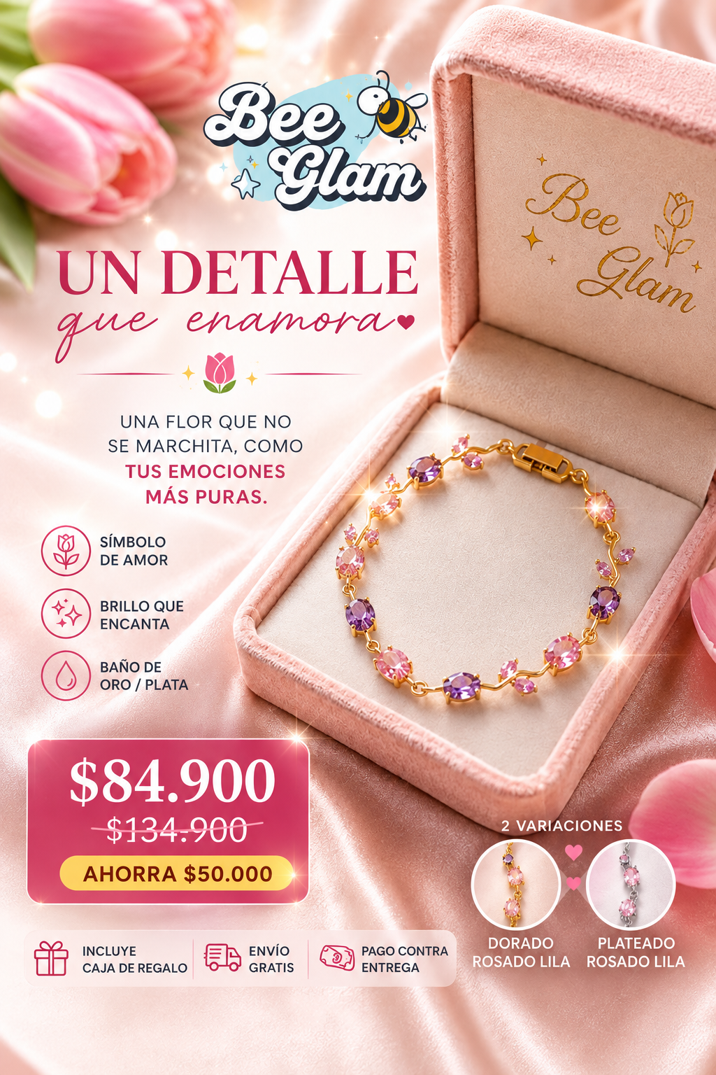 Pulsera Tulipán® | Tulipanes de Sueño + Caja GRATIS 🌸✨