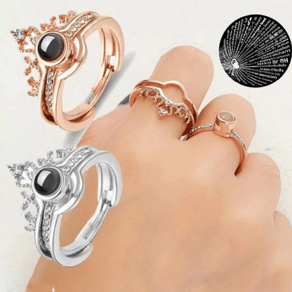 Anillo Te amo 100 idiomas® 2 en 1 | Baño de Oro + Caja Gratis💖✨