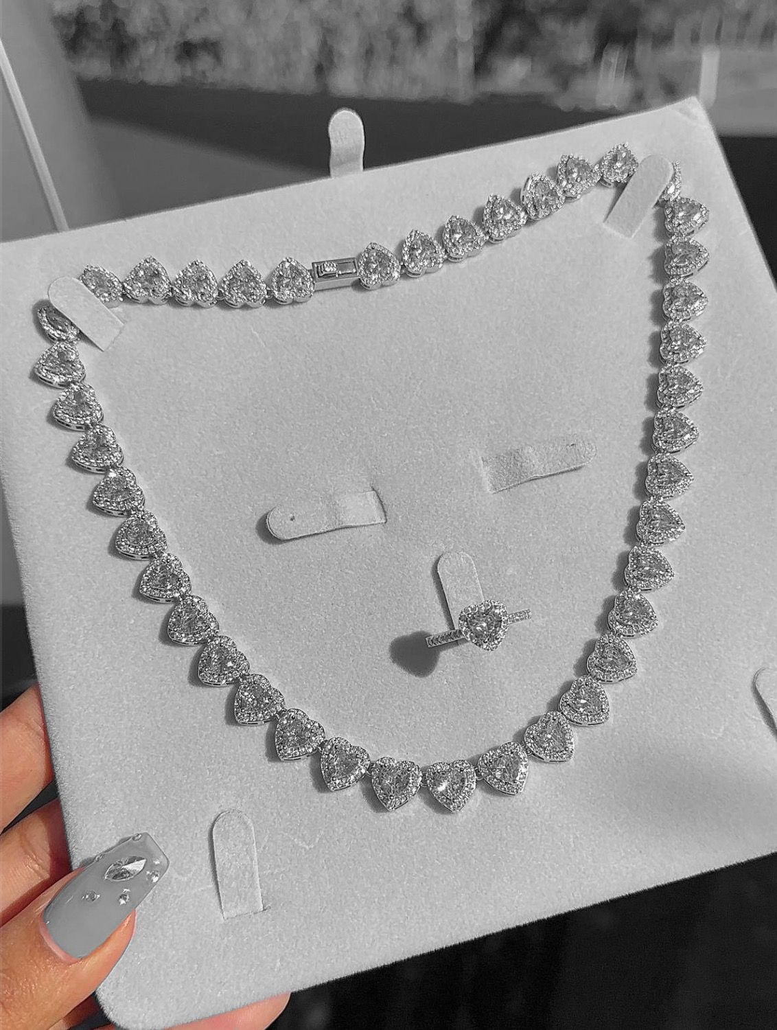 Collar Diamond Hearts® | Collar Corazones + Caja de regalo 💎💗✨