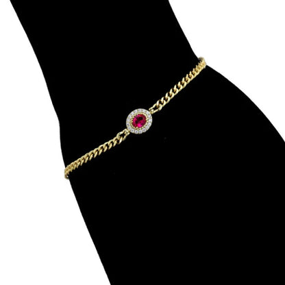 Brazalete elegante de cristal rojo