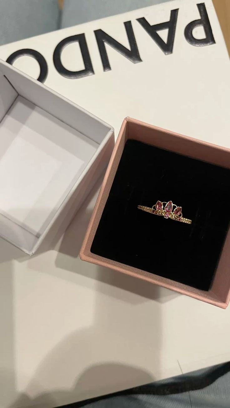 Anillo Corona Ensueño® | Anillo Promesa Talla Ajustable + Caja de regalo ✨💗🐝